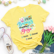Personalized Shirt For Gigi Every Bunny's Favorite & Easter Eggs with Custom Grandkids Name Easter Day Tee