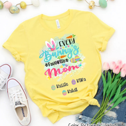 Personalized Shirt For Mom Every Bunny's Favorite & Easter Eggs with Custom Kids Name Easter Day Tee