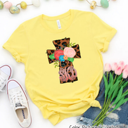 Monogram Leopard Print Cross Tee