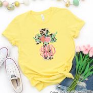 Monogram Floral Leopard Cross Tee