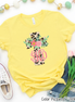 Monogram Floral Leopard Cross Tee