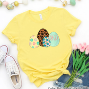 Monogram Leopard Print Easter Eggs Tee