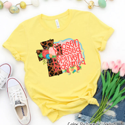 Leopard Cross Chosen Blessed Forgiven Redeemed Tee