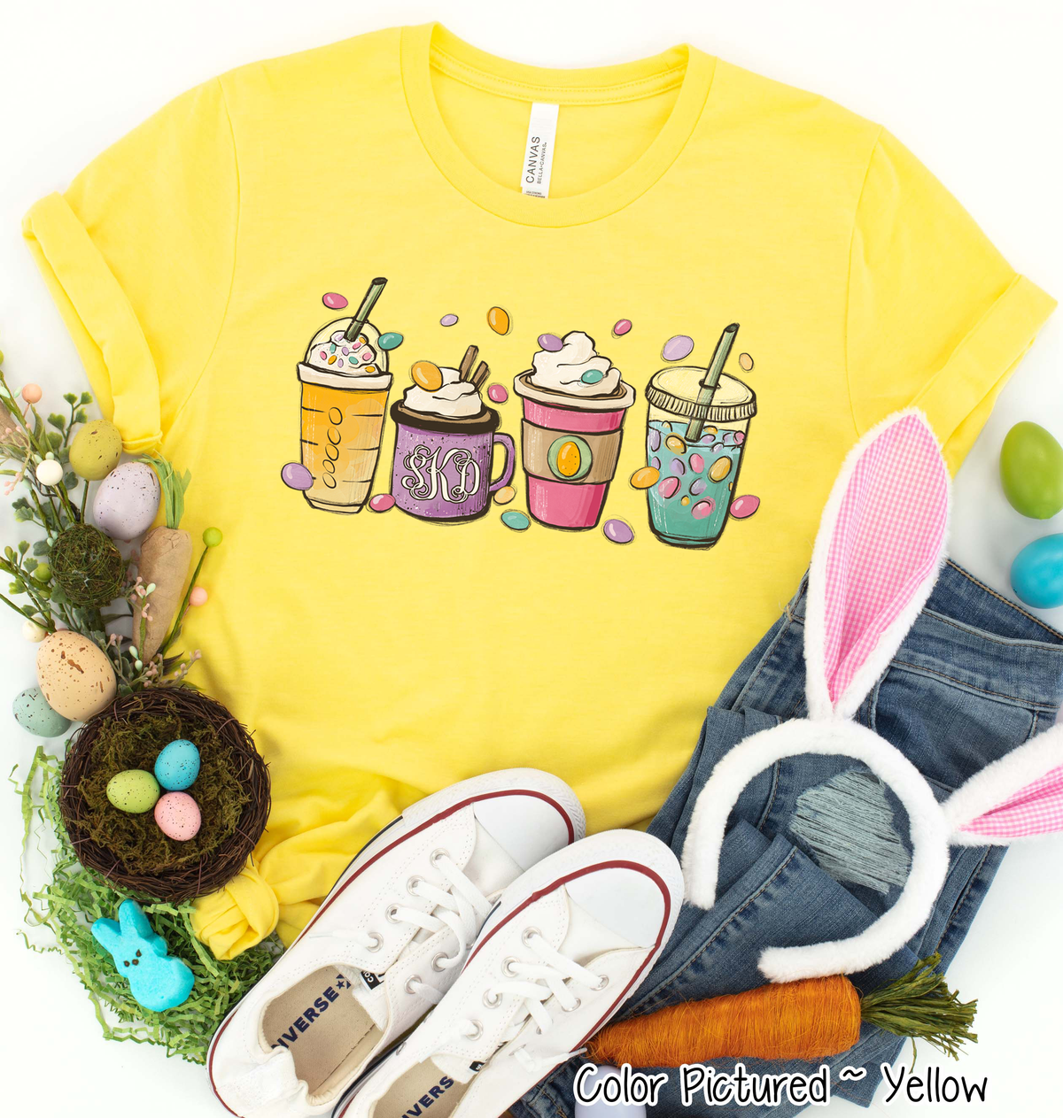 Monogram Coffe Latte Easter Drinks Tee