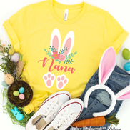 Floral Bunny Ears & Feet with Nana Easter Tee