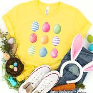Monogram Watercolor Easter Eggs Tee