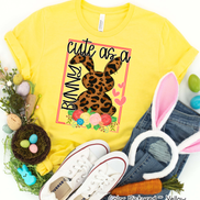 Leopard Print Cute as a Bunny Easter Tee