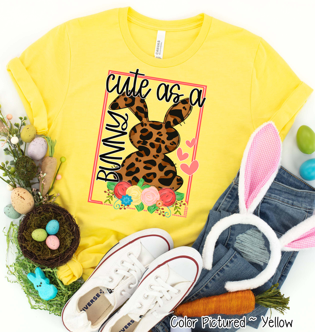 Leopard Print Cute as a Bunny Easter Tee