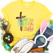 He Is Risen Cross Easter Tee