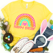 Monogram Happy Easter Rainbow Tee