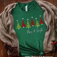 Merry & Bright Christmas Tree Row Tee