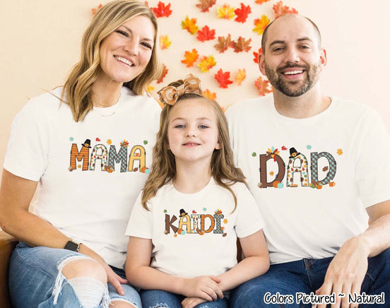 Personalized Thanksgiving Name Family Matching Tee