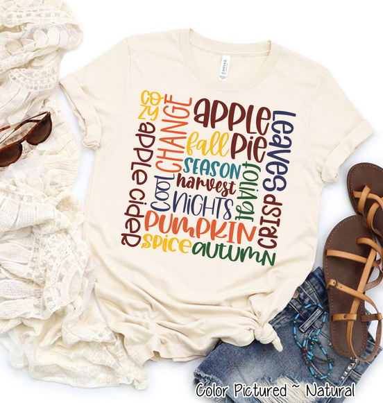 Fall Word Collage Tee