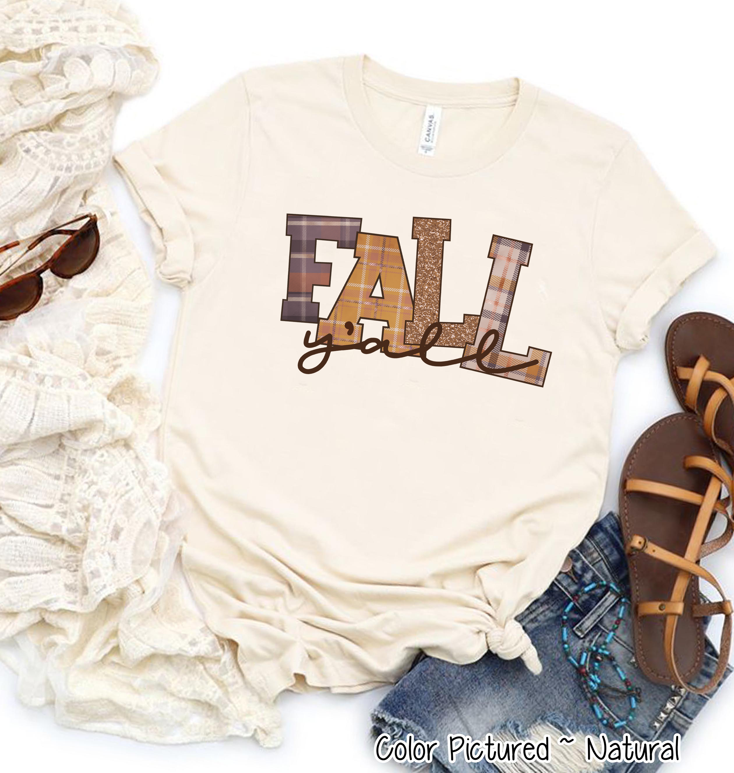 Plaid Fall Y'all Tee