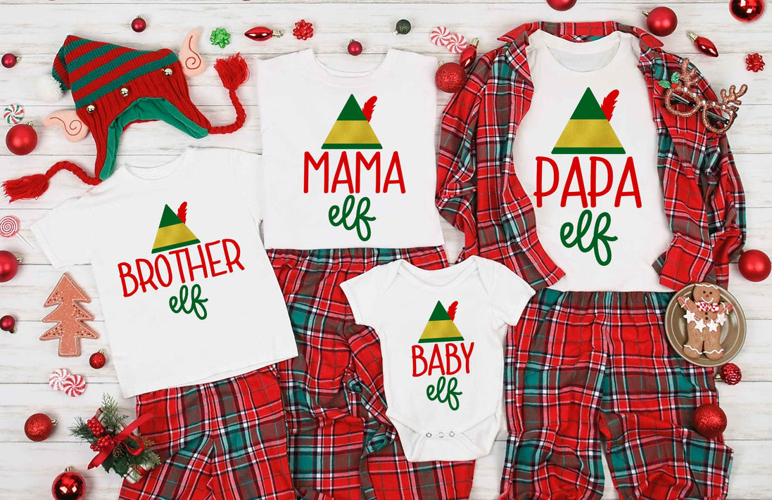 Personalized Family Matching Group Elf Christmas Tee