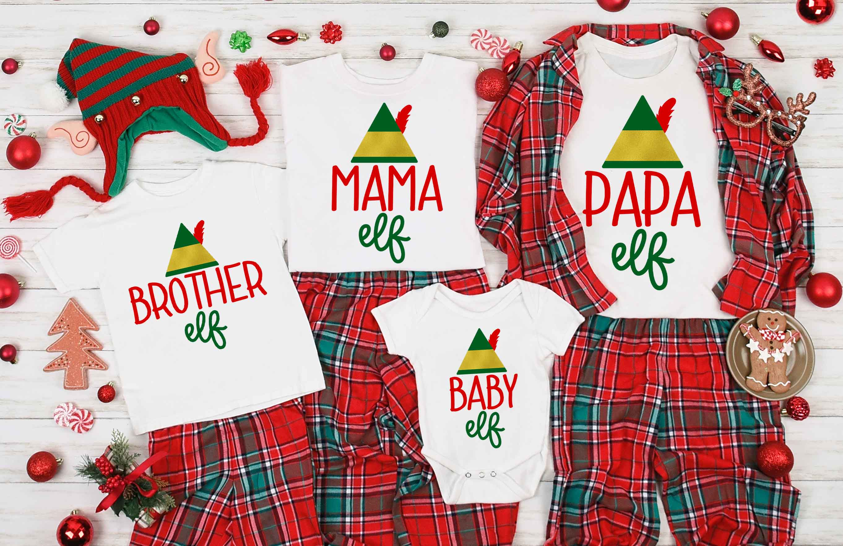 Personalized Family Matching Group Elf Christmas Tee