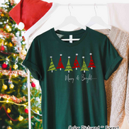 Merry & Bright Christmas Tree Row Tee