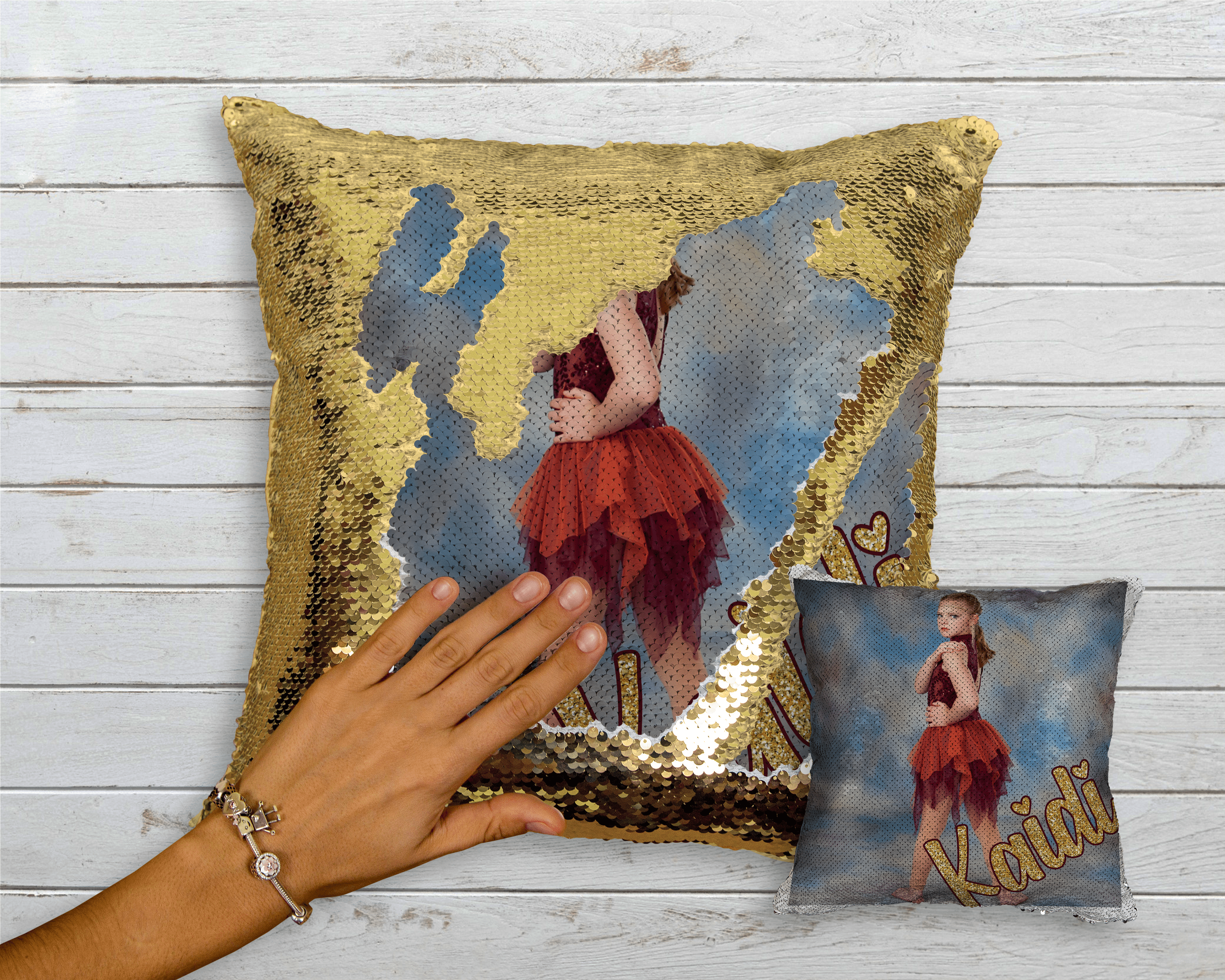 Personalized Flip Sequin Photo Pillow - Too Cute Custom Designs