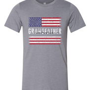 Patriotic Custom Dad-Mom-Grandpa-Grandma-Brother-Etc. Distressed Red White Blue Flag Tee