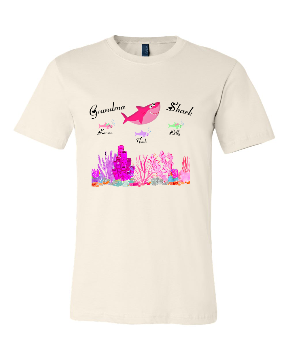 Custom Mama-Daddy-Grandma-Grandpa Baby Shark Tee - Too Cute Custom Designs