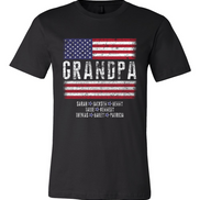 Patriotic Custom Dad-Mom-Grandpa-Grandma-Brother-Etc. Distressed Red White Blue Flag Tee