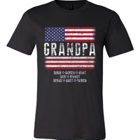Patriotic Custom Dad-Mom-Grandpa-Grandma-Brother-Etc. Distressed Red White Blue Flag Tee