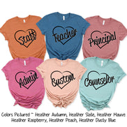 Heart Outline Teacher Tee