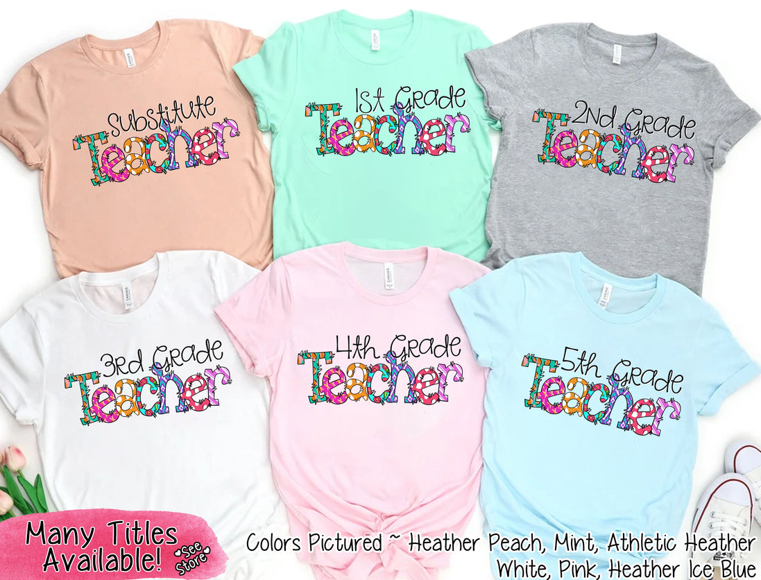 Doodle School Teacher Grade Tee