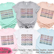 Custom Retro Mirror Hello Grade Student & Teacher Tee