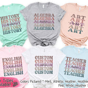 Custom Retro Mirror School Teacher Subject Tee