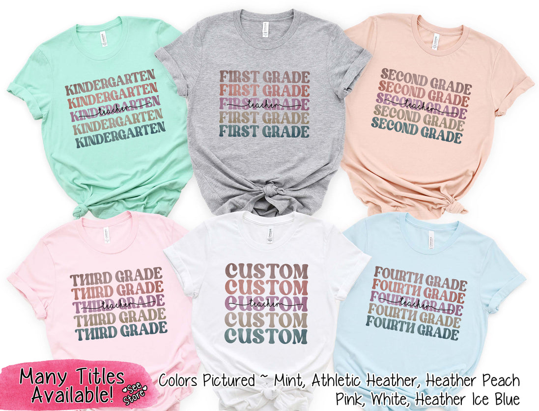 Custom Retro Mirror School Teacher Grade Tee