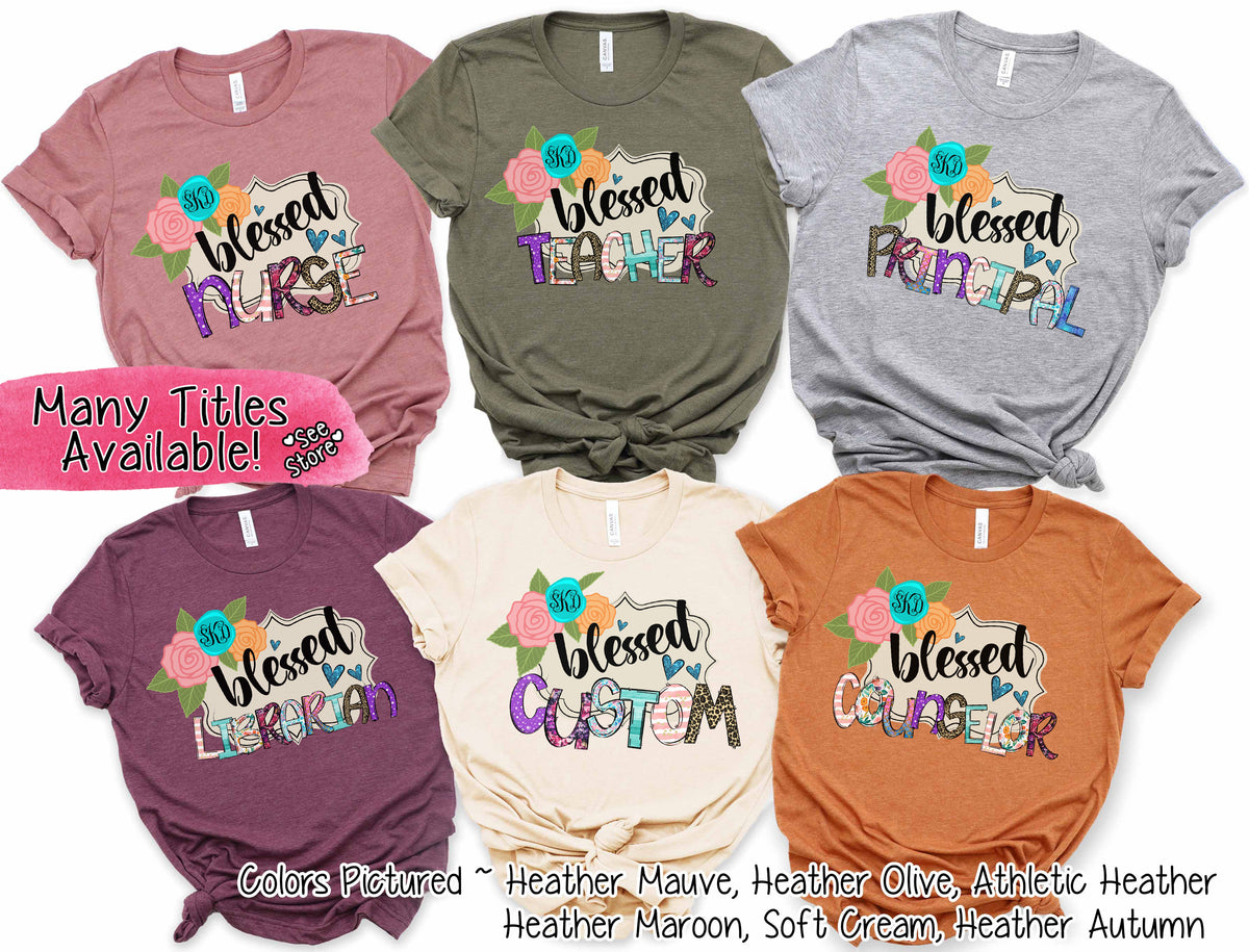 Monogram Blessed School Staff Tee
