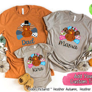 Personalized Pattern Thanksgiving Turkey Family Matching Tee