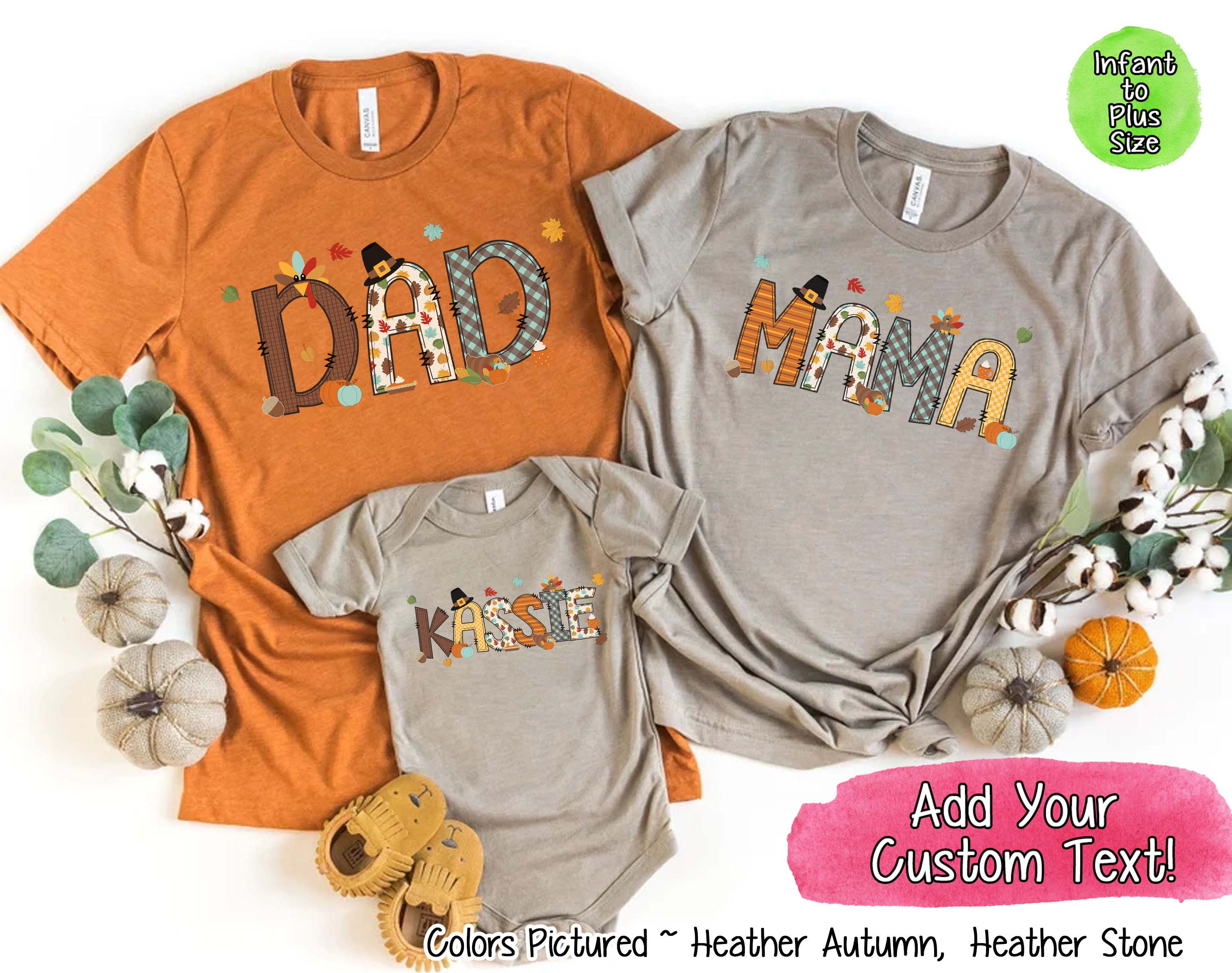 Personalized Thanksgiving Name Family Matching Tee