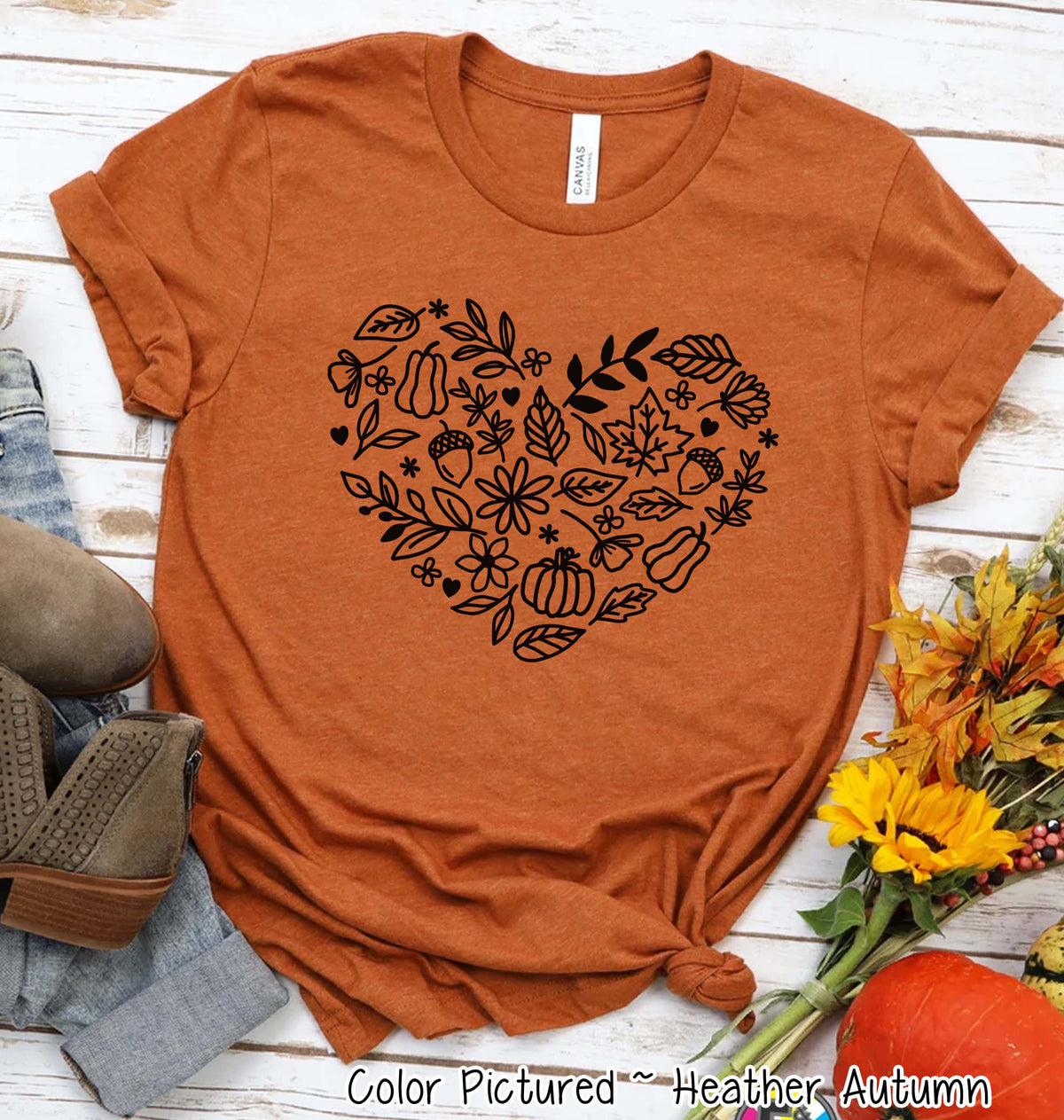 Doodle Icon Heart Fall Tee