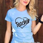 Heart Outline Teacher Tee