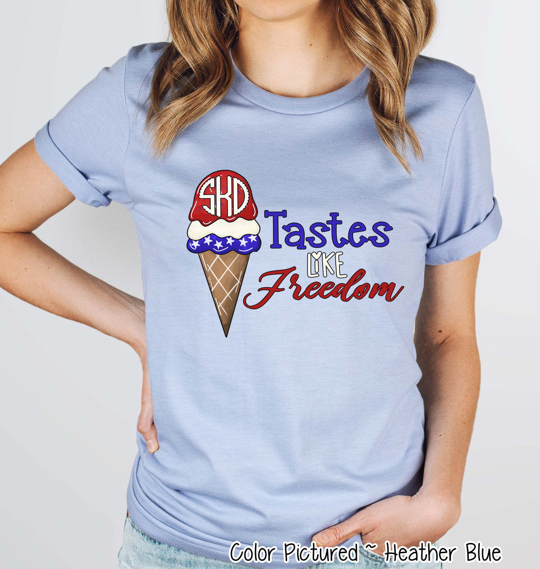 Tastes Like Freedom Ice Cream Monogram Tee