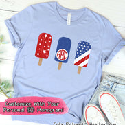 Patriotic Popcicles Monogram Tee
