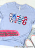 Patriotic LOVE with Flag Heart Monogram Tee