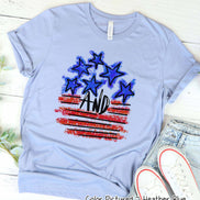 Stars & Stripes Watercolor Patriotic Tee