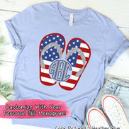 Patriotic Flip Flops Monogram Tee