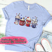 Patriotic Coffee Lovers Latte Monogram Tee