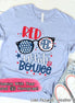 Red White & Boujee Cute Monogram Tee