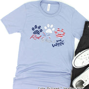 Red White and Woof Dog Lovers Patriotic Tee