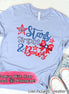 Patriotic Stars Stripes & Bows Monogram Tee