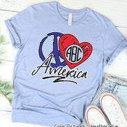 Peace Love America Monogram Tee