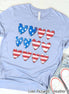 Red White and Blue Hearts Patriotic Flag Tee