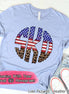 Big Monogram Patriotic Scallop Flag and Leopard Tee