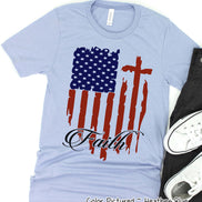 American Flag and Cross Patriotic Faith Tee