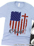 American Flag and Cross Patriotic Faith Tee